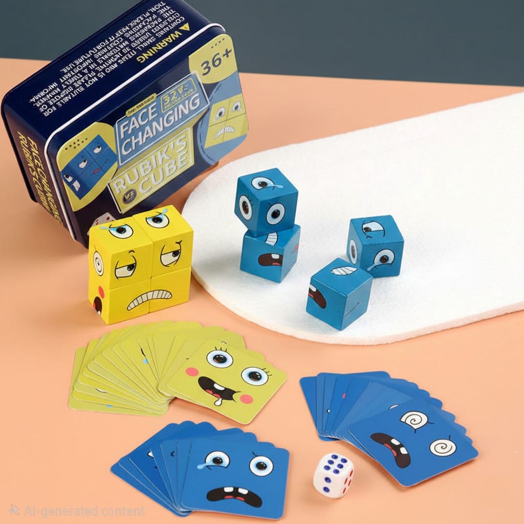 Face‑Changing Battle Cubes – 2‑Player Expression Matching Game
