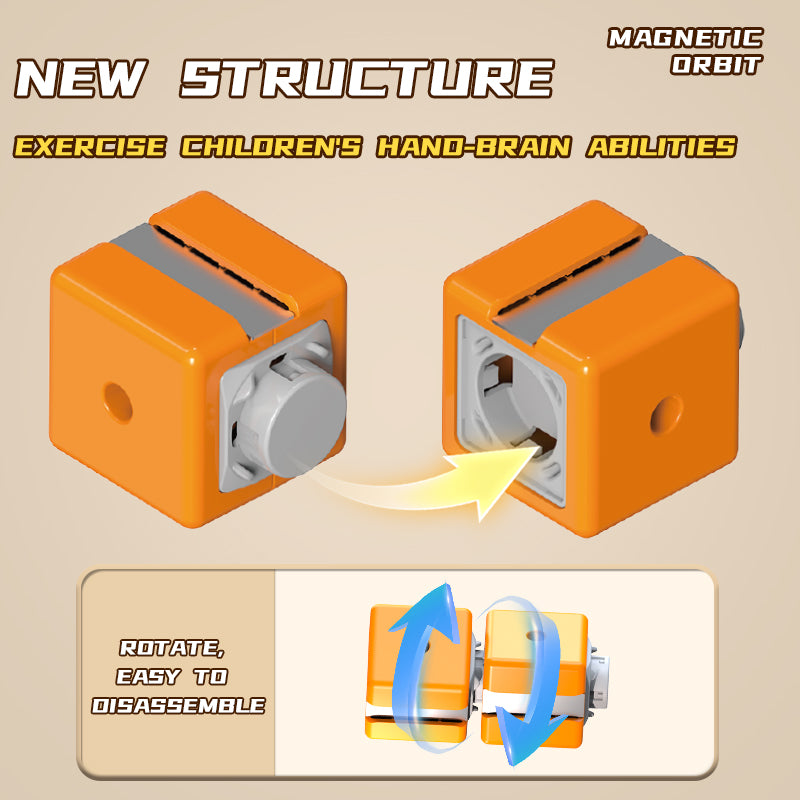 DIY Magnetic Track Cube Set – USB Rechargeable Magnetic Train Toy for Kids (Ages 3+)